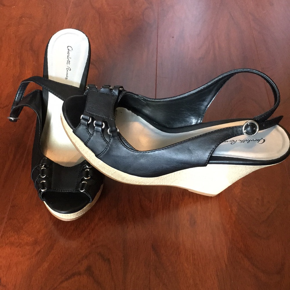 Charlotte Russe Black Wedges
